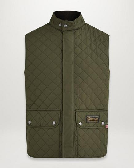 Gilet Belstaff Homme Waistcoat Vert Olive Nylon France CQ9486372